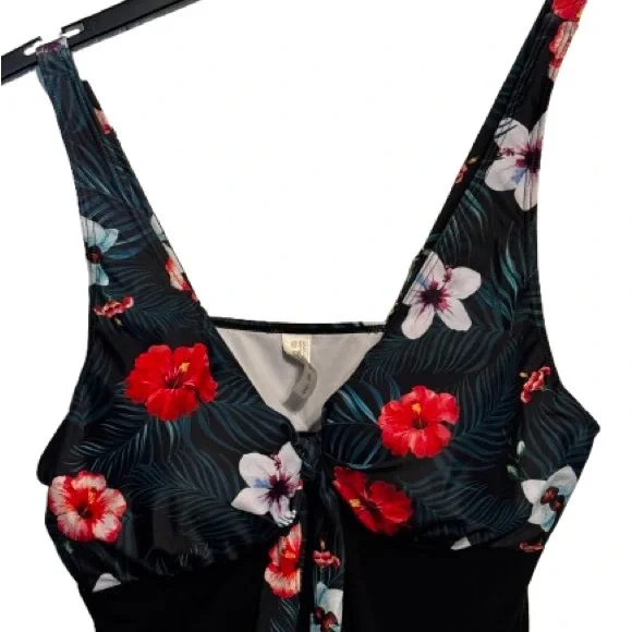 Floral Black Swim Dress 18W - Picture 6 of 7